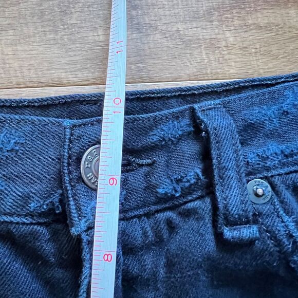 Rag & Bone Shorts Women's Size 28 Black Rebel Boyfriend Denim Jean Distressed - Picture 8 of 9